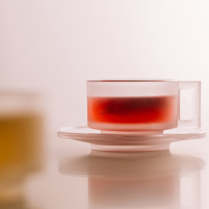 Joe Colombo Cup & Saucer FROSTED - Handmade by Arnoglass