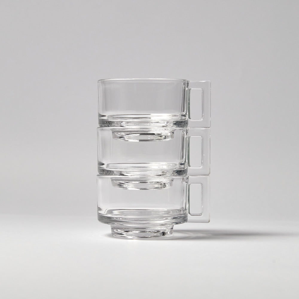 Joe Colombo Cup & Saucer CLEAR - Handmade by Arnoglass