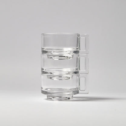 Joe Colombo Cup & Saucer CLEAR - Handmade by Arnoglass
