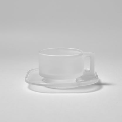 Joe Colombo Cup & Saucer FROSTED - Handmade by Arnoglass