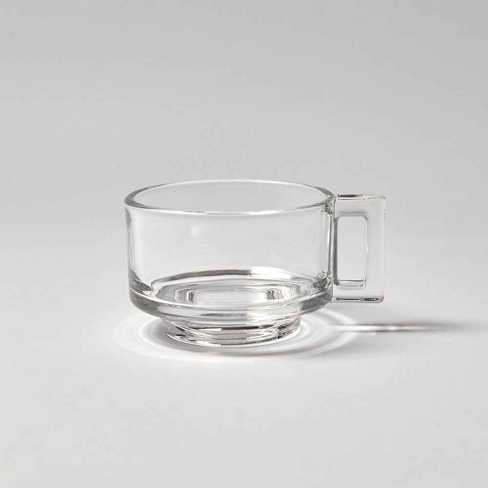 Joe Colombo Cup & Saucer CLEAR - Handmade by Arnoglass