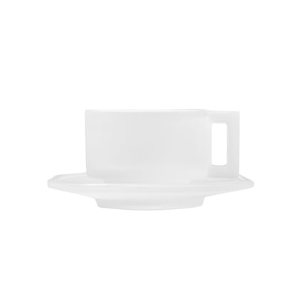 Joe Colombo Cup & Saucer FROSTED - Handmade by Arnoglass