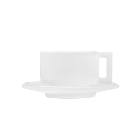 Joe Colombo Cup & Saucer FROSTED - Handmade by Arnoglass